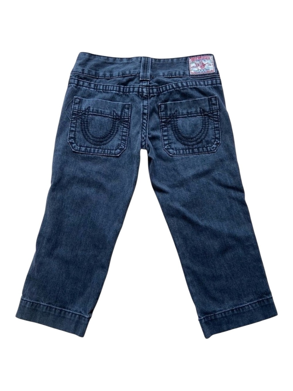 Rare True Religion Sammy crop Big T faded black capris pedal pusher pant size 28 - Picture 1 of 12